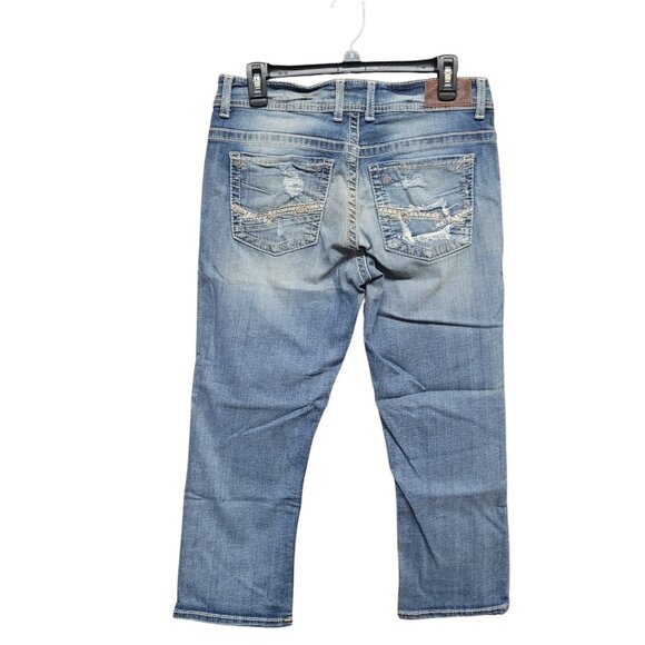 BKE Payton Curvy Stretch Mid Rise Blue Cropped Capri Jeans‎ Women’s 30 X 24 Crop - Picture 5 of 16